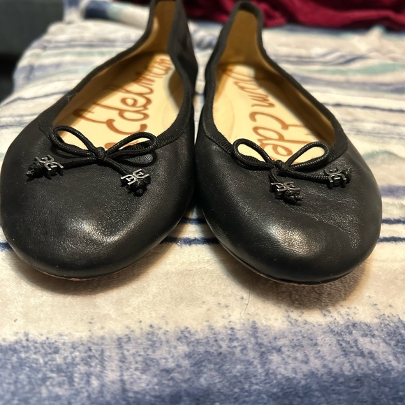 Sam Edelman Black Leather Bow Ballet Flats - Picture 3 of 6